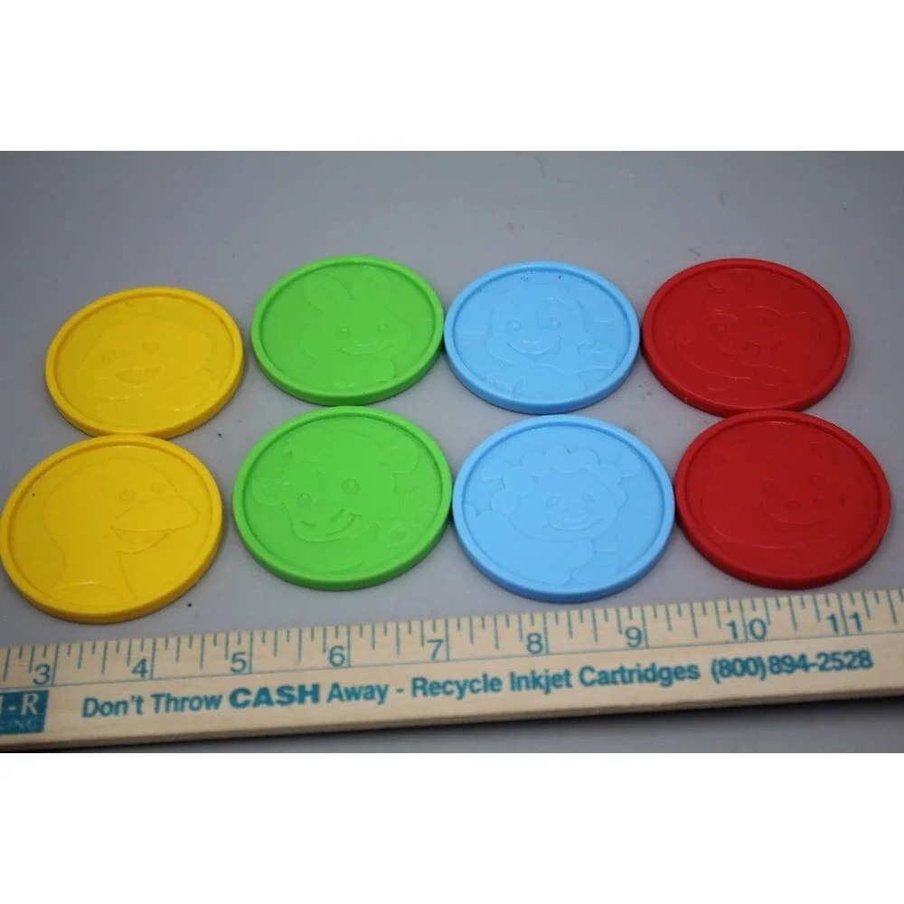 QTY:8 Fisher Price Laugh and Learn SMART STAGES Piggy Bank Replacement Coins